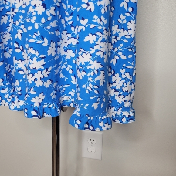 Draper James Floral Ruffle Nightie Blue Shadow Size S/M - Picture 4 of 8